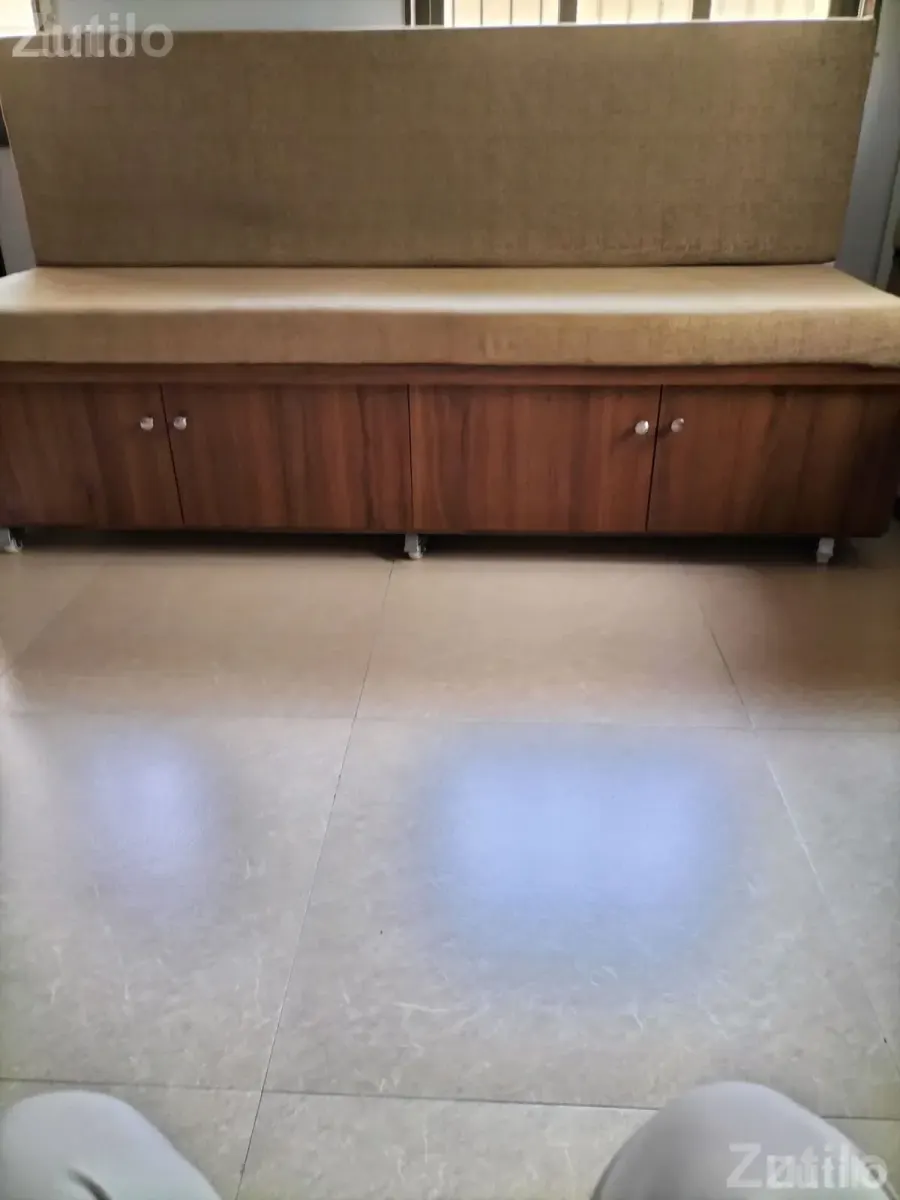 Wooden Sofa with Cushioned Back and Storage - સોફા સેટ - વડોદરા શહેર - Image 2