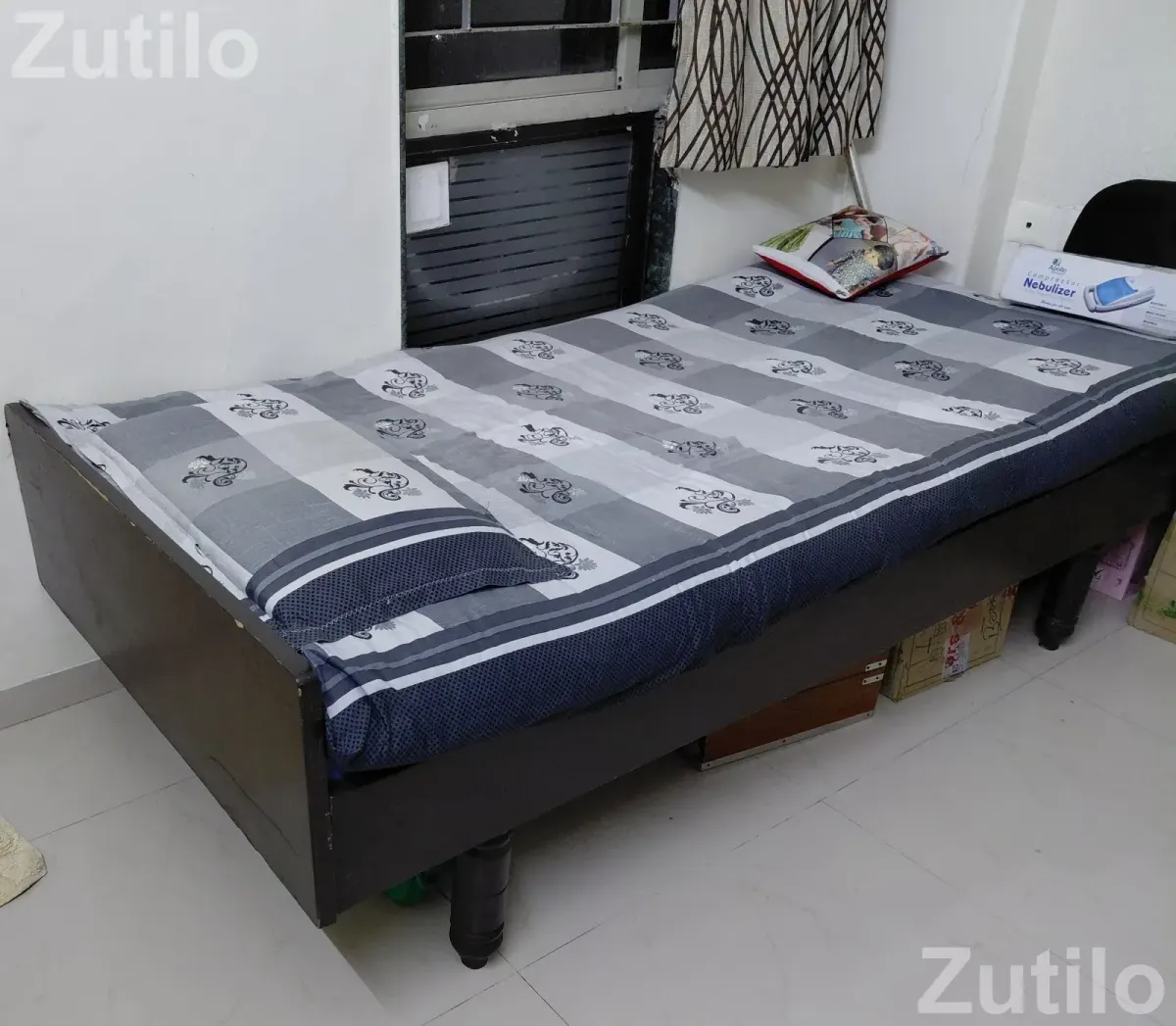 wooden single bed with mattress - Beds & Mattresses - Ahmedabad City - Image 1