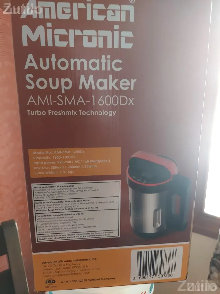 American Micronic automatic soup maker - મિક્સર / ગ્રાઇન્ડર / જુસર - અમદાવાદ શહેર - Image 2