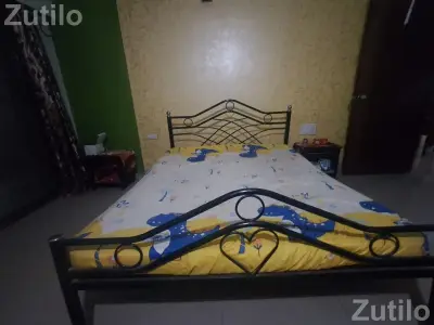 Iron bed with side table Iron bed with side table