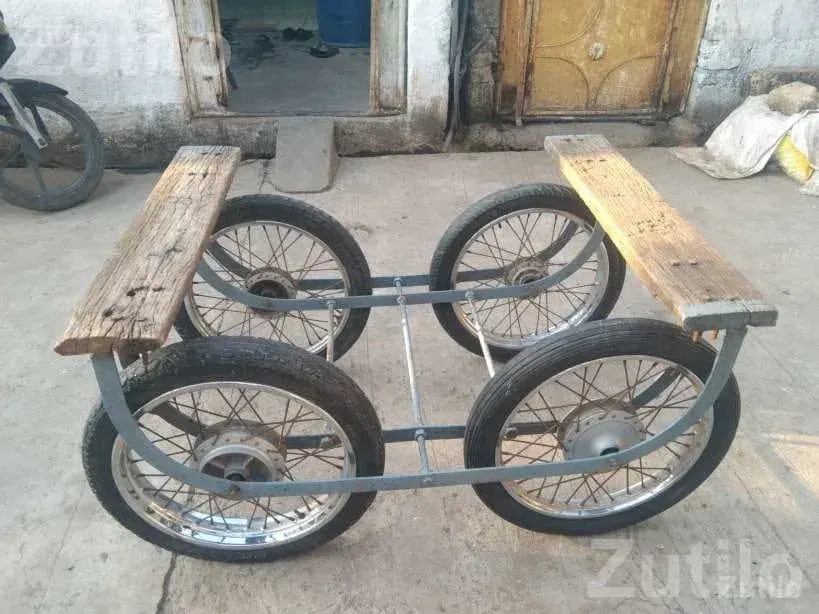 Heavy Handcart Frame with 4 Splendor Wheels - Auto Parts - Rajkot City - Image 2