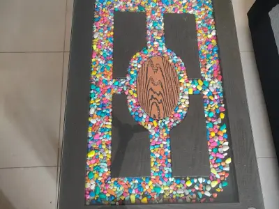 Wooden Center table 2x4 Glass on top Wooden Center table 2x4 Glass on top