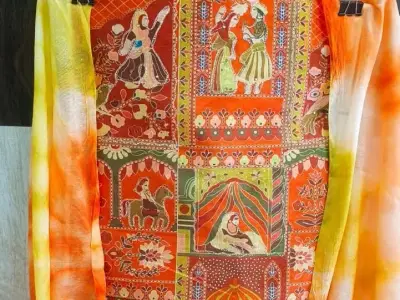 Women's Bandhani Cotton Dress Material Set Women's Bandhani Cotton Dress Material Set