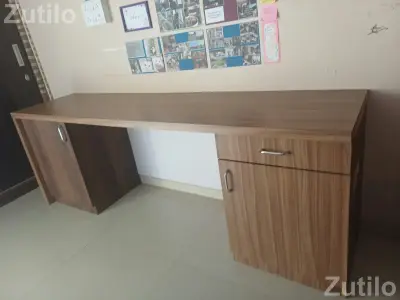 7 Ft Spacious Plywood Study/Office Table + Storage | FREE Tipai