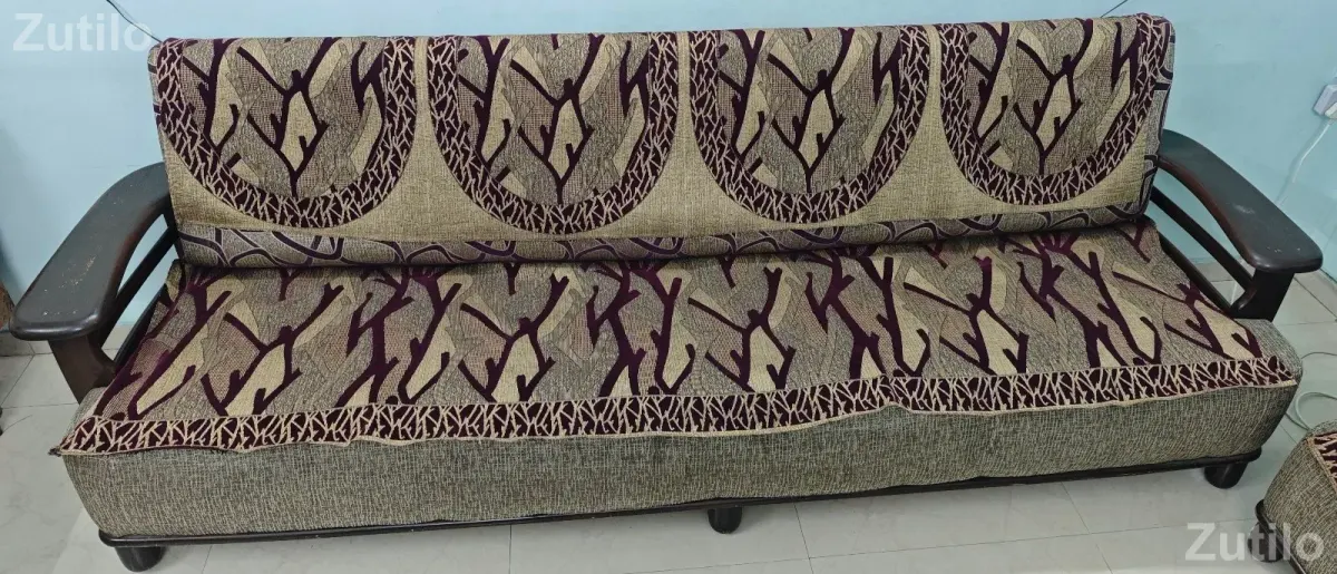 Teak wood Sofa Set 4 + 3 (=7) Seater, with Seat & Back covers - સોફા સેટ અને કાઉચ - અમદાવાદ શહેર - Image 2
