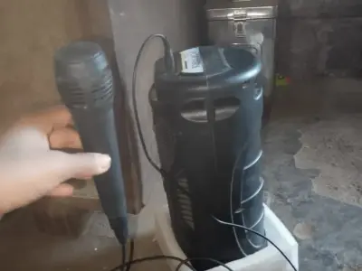 Portable Speaker with 2 Mics and Cable Portable Speaker with 2 Mics and Cable
