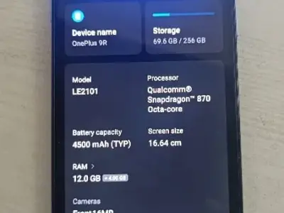 OnePlus 9R 5G 12GB RAM 256GB Black OnePlus 9R 5G 12GB RAM 256GB Black