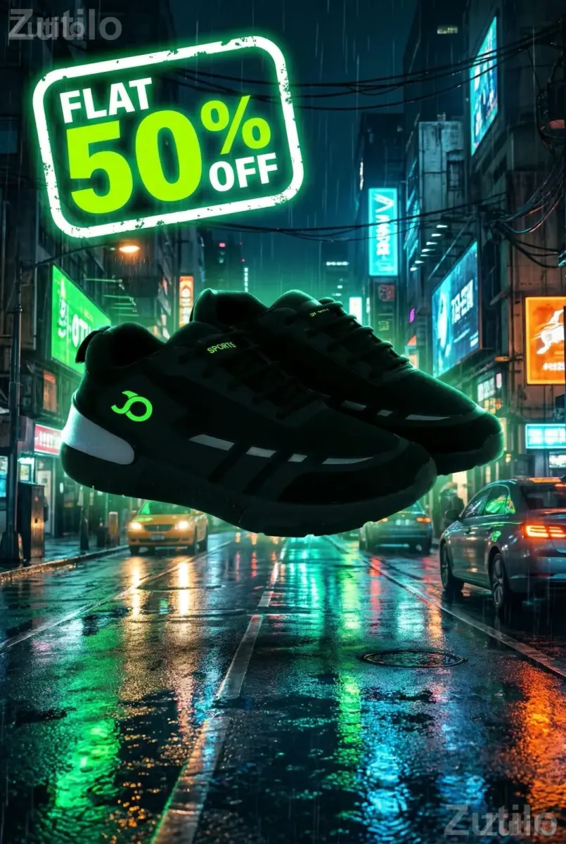 Men's Mesh Lace-Up Sports Shoes, Solid Pattern - Footwear - Jamjodhpur - Image 2