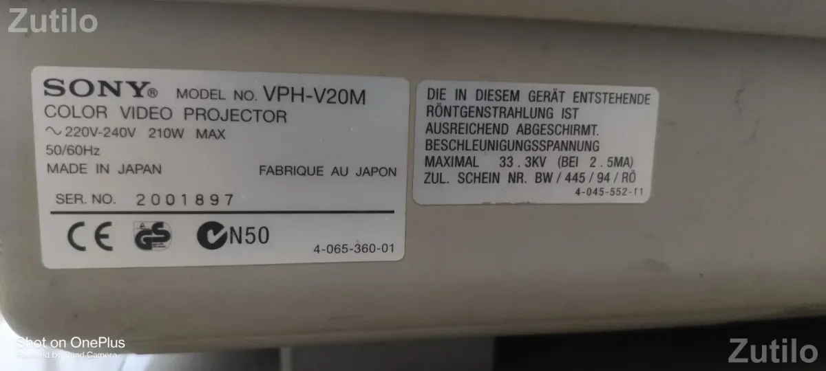 CRT PROJECTOR SONY VPH-V20M VINTAGE - ઇલેક્ટ્રોનિક ઍક્સેસરીઝ - સુરત શહેર - Image 2